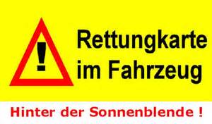 Rettungskarte im Fahrzeug